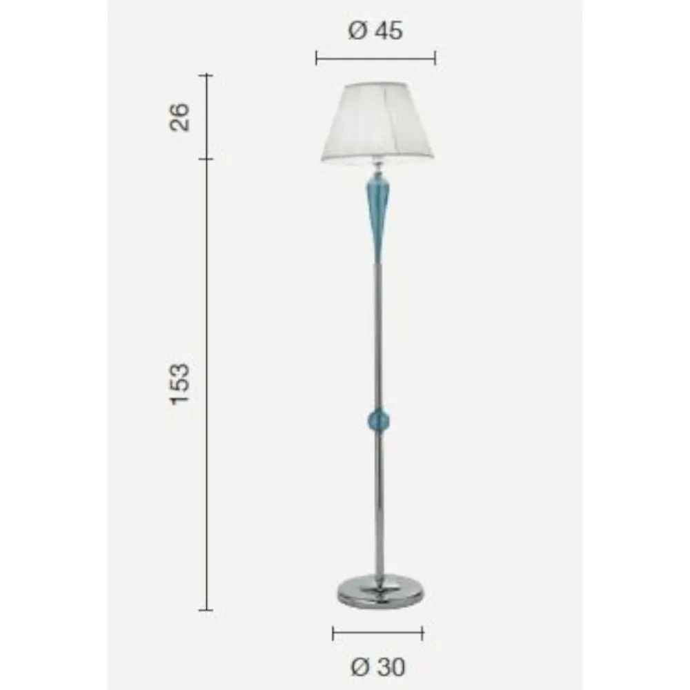 Lampade Da Terra-Ondaluce Pt villa piantana lampada da terra cromo dettagli vetro paralume tessuto