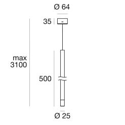Lampade A Sospensione-Linea Light Puccini lampada a sospensione 50cm led 2w 3000k ottone ca108dhgwdi