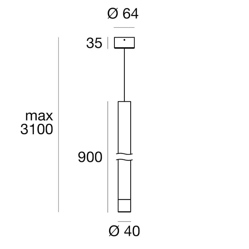 Lampade A Sospensione-Linea Light Puccini lampada a sospensione bianco led 3000k 90cm