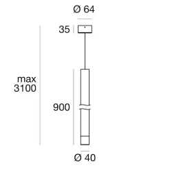 Lampade A Sospensione-Linea Light Puccini lampada a sospensione led 3000k cromo 90 cm