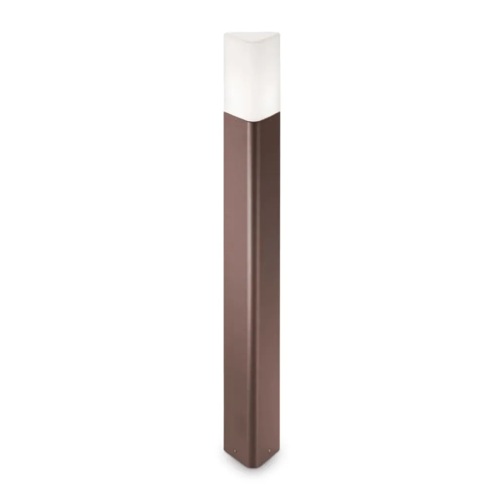 Lampioni Da Giardino-Ideal Lux Pulsar pt1 paletto per esterno giardino ip44 marrone corten