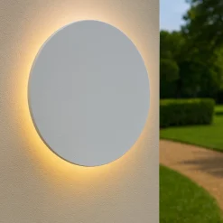 Applique Da Esterno-Ideal Lux Punto ap d24 applique da esterno led 12w 3000k tonda bianca ip54
