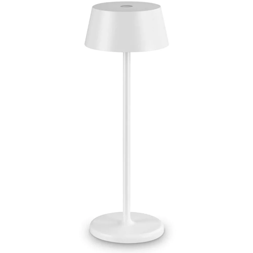 Lampade Da Tavolino Esterno-Ideal Lux Pure tl lampada da tavolino bianca da esterno ricaricabile led 3000k