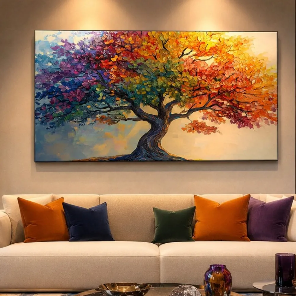 Quadri Moderni-Selezionato da Mazzolaluce Quadro albero della vita multicolor 77x143 cm stampa con decoro a rilievo