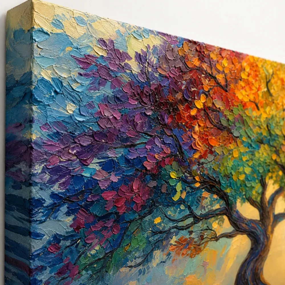 Quadri Moderni-Selezionato da Mazzolaluce Quadro albero della vita multicolor 77x143 cm stampa con decoro a rilievo