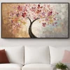 Quadri Moderni-Selezionato da Mazzolaluce Quadro albero in fiore dipinto 140x70 su tela a mano con cornice
