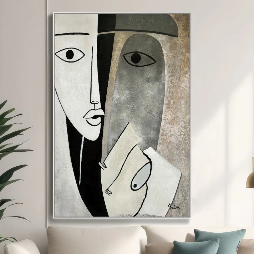 Quadri Moderni-Selezionato da Mazzolaluce Quadro astratto figurativo artistico materico con cornice 80x120