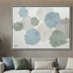 Quadri Moderni-Selezionato da Mazzolaluce Quadro astratto fiori colorati 92x122 cm cornice nero argento