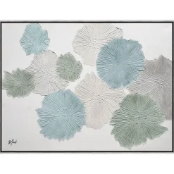 Quadri Moderni-Selezionato da Mazzolaluce Quadro astratto fiori colorati 92x122 cm cornice nero argento