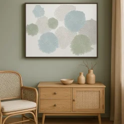 Quadri Moderni-Selezionato da Mazzolaluce Quadro astratto fiori colorati 92x122 cm cornice nero argento