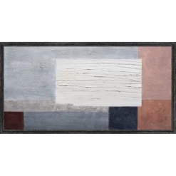 Quadri Moderni-Selezionato da Mazzolaluce Quadro astratto geometrico 60x120 cm pittura in rilievo cornice