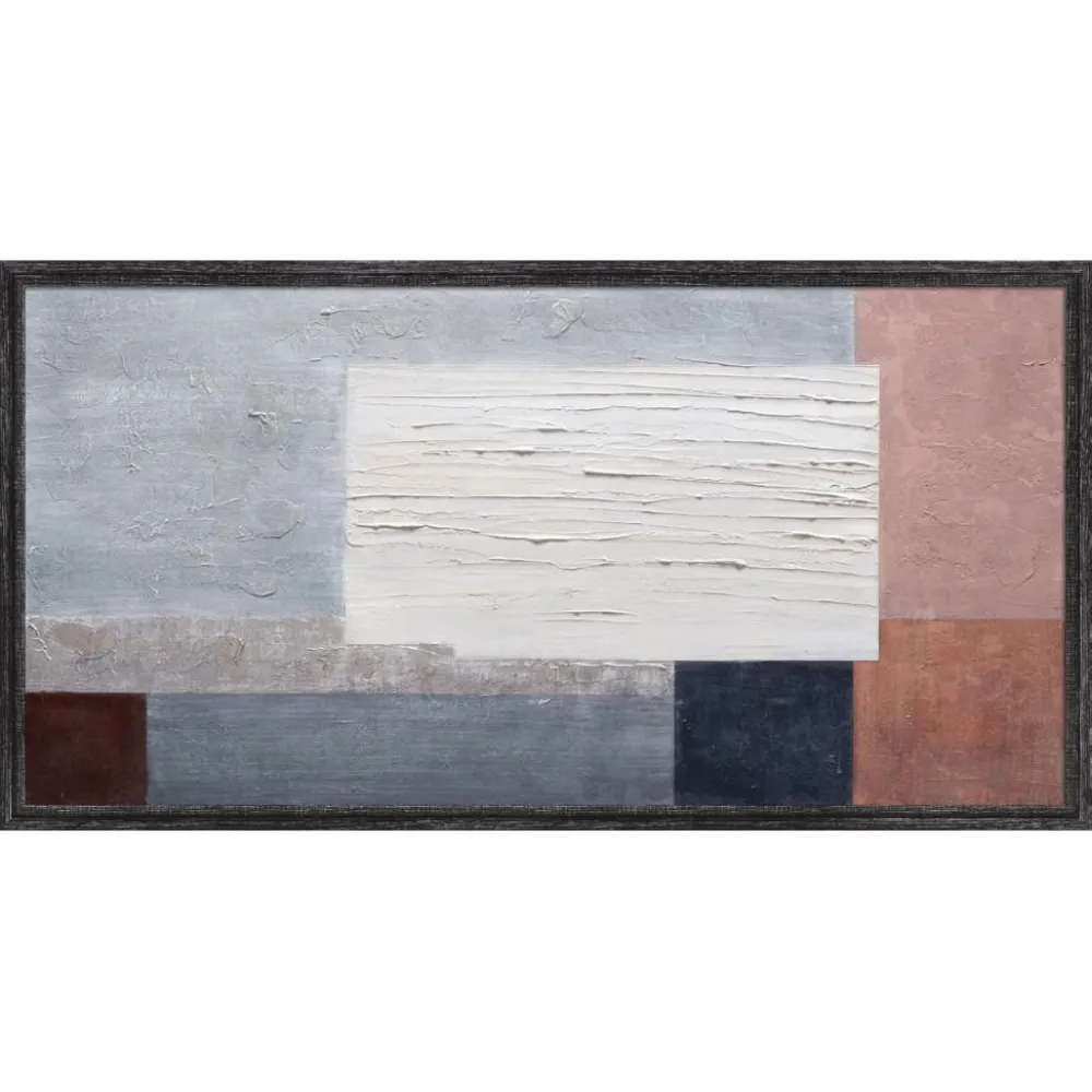 Quadri Moderni-Selezionato da Mazzolaluce Quadro astratto geometrico 60x120 cm pittura in rilievo cornice