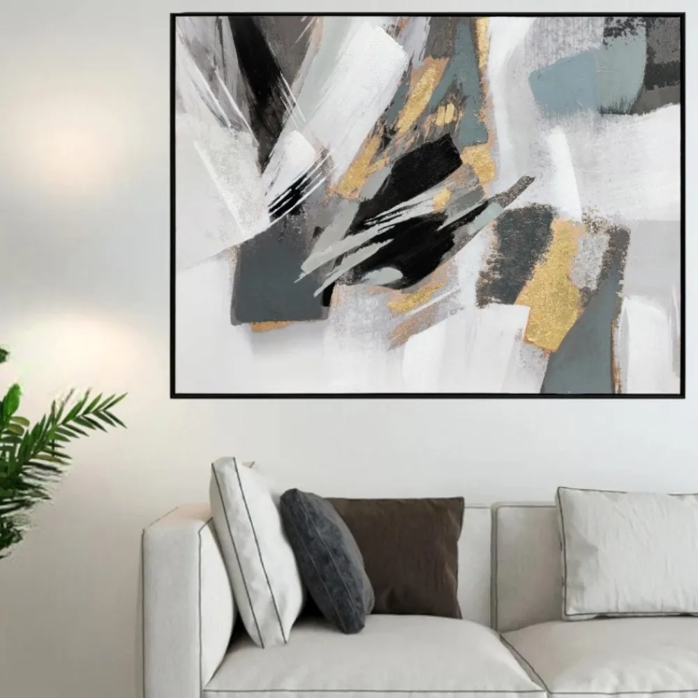Quadri Moderni-Selezionato da Mazzolaluce Quadro astratto moderno cornice nera 120x90 per soggiorno