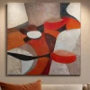 Quadri Moderni-Selezionato da Mazzolaluce Quadro astratto moderno danza di forme 80x80 cm dipinto su tela a rilievo