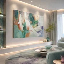 Quadri Moderni-Selezionato da Mazzolaluce Quadro astratto moderno dipinto multicolore su tela materico a rilievo 80x120