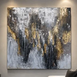 Quadri Moderni-Selezionato da Mazzolaluce Quadro astratto moderno materia di luce 80x80 cm dipinto a rilievo per salone