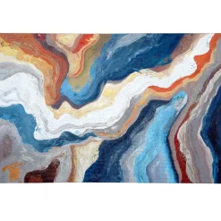 Quadri Moderni-Selezionato da Mazzolaluce Quadro astratto moderno onde di colore 100x150 cm dipinto materico a rilievo per soggiorno