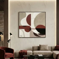 Quadri Moderni-Selezionato da Mazzolaluce Quadro astratto moderno tela materica con cornice 100x100