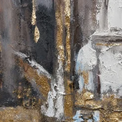 Quadri Moderni-Selezionato da Mazzolaluce Quadro astratto moderno tracce di luce 80x80 cm dipinto a rilievo