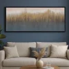 Quadri Moderni-Selezionato da Mazzolaluce Quadro astratto moderno 65x150 cm materico cornice legno nero e argento