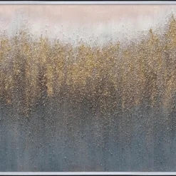 Quadri Moderni-Selezionato da Mazzolaluce Quadro astratto moderno 65x150 cm materico cornice legno nero e argento