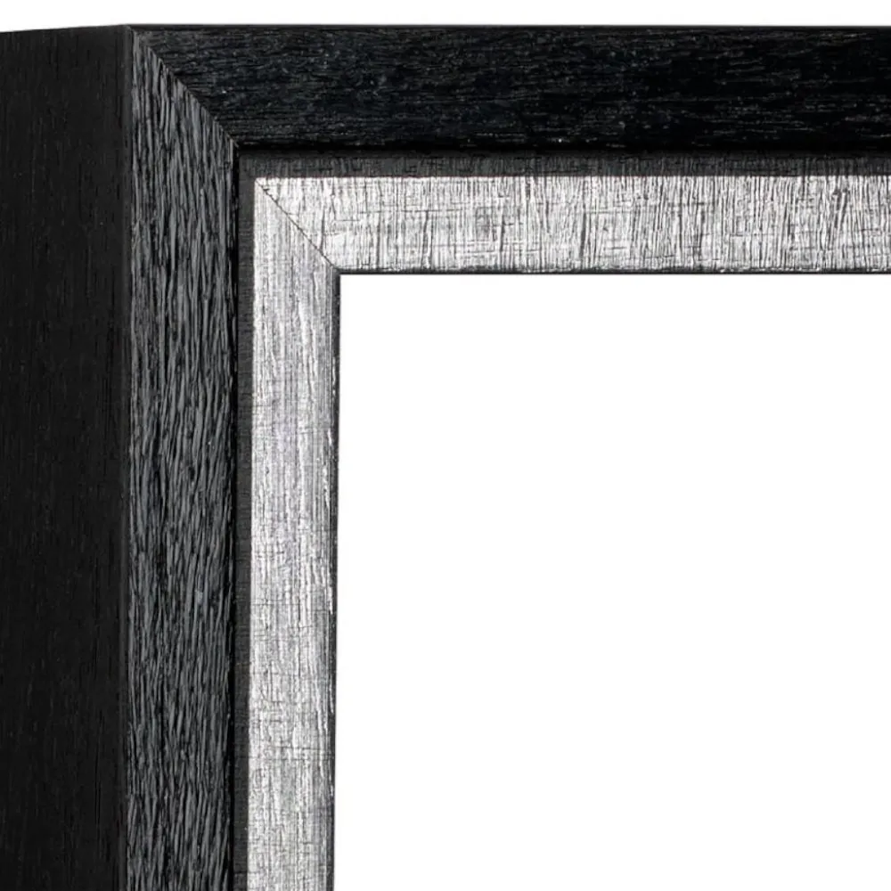Quadri Moderni-Selezionato da Mazzolaluce Quadro astratto moderno 65x150 cm materico cornice legno nero e argento