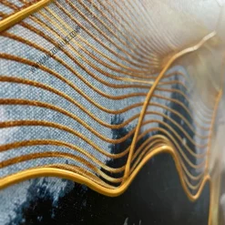 Quadri Moderni-Selezionato da Mazzolaluce Quadro astratto moderno 150x70 infinito cornice oro per soggiorno
