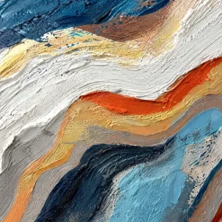 Quadri Moderni-Selezionato da Mazzolaluce Quadro astratto onde di colore 80x120 cm dipinto moderno materico per soggiorno