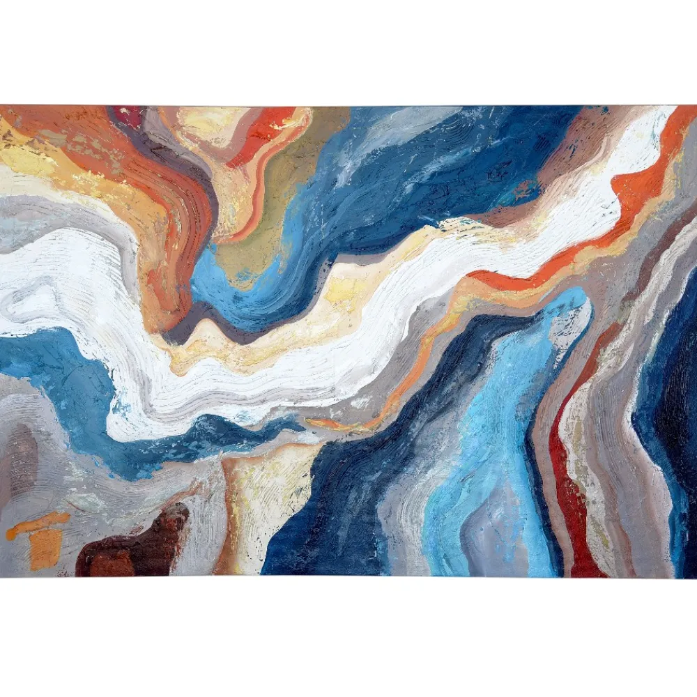 Quadri Moderni-Selezionato da Mazzolaluce Quadro astratto onde di colore 80x120 cm dipinto moderno materico per soggiorno