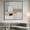 Quadri Moderni-Selezionato da Mazzolaluce Quadro astratto quadrato 100x100 cm cornice nera dipinto a mano