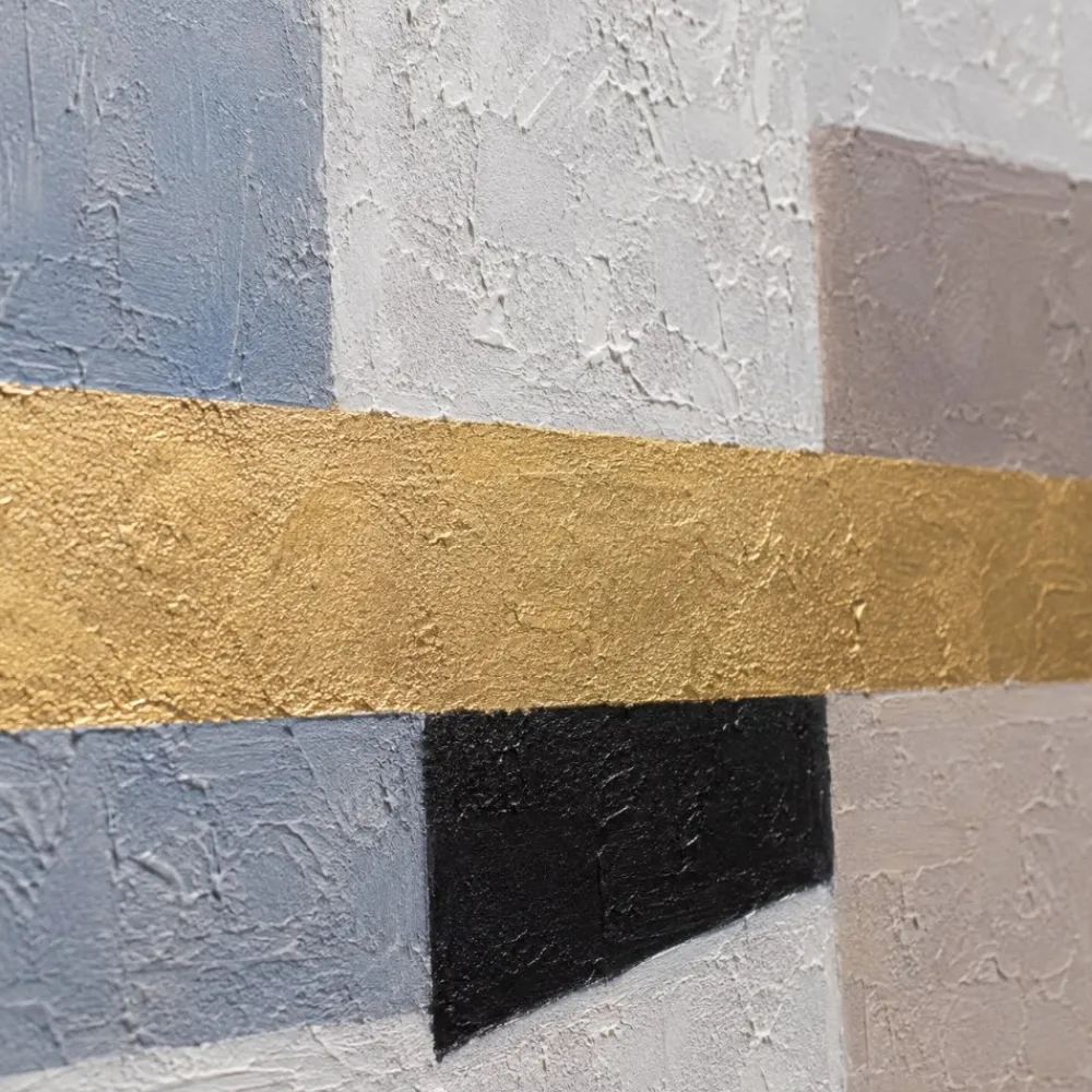 Quadri Moderni-Selezionato da Mazzolaluce Quadro astratto quadrato 100x100 cm cornice nera dipinto a mano