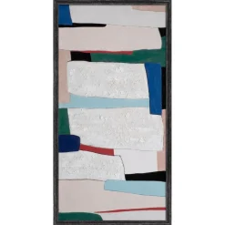 Quadri Moderni-Selezionato da Mazzolaluce Quadro astratto su tela 60x120 verticale cornice legno nero
