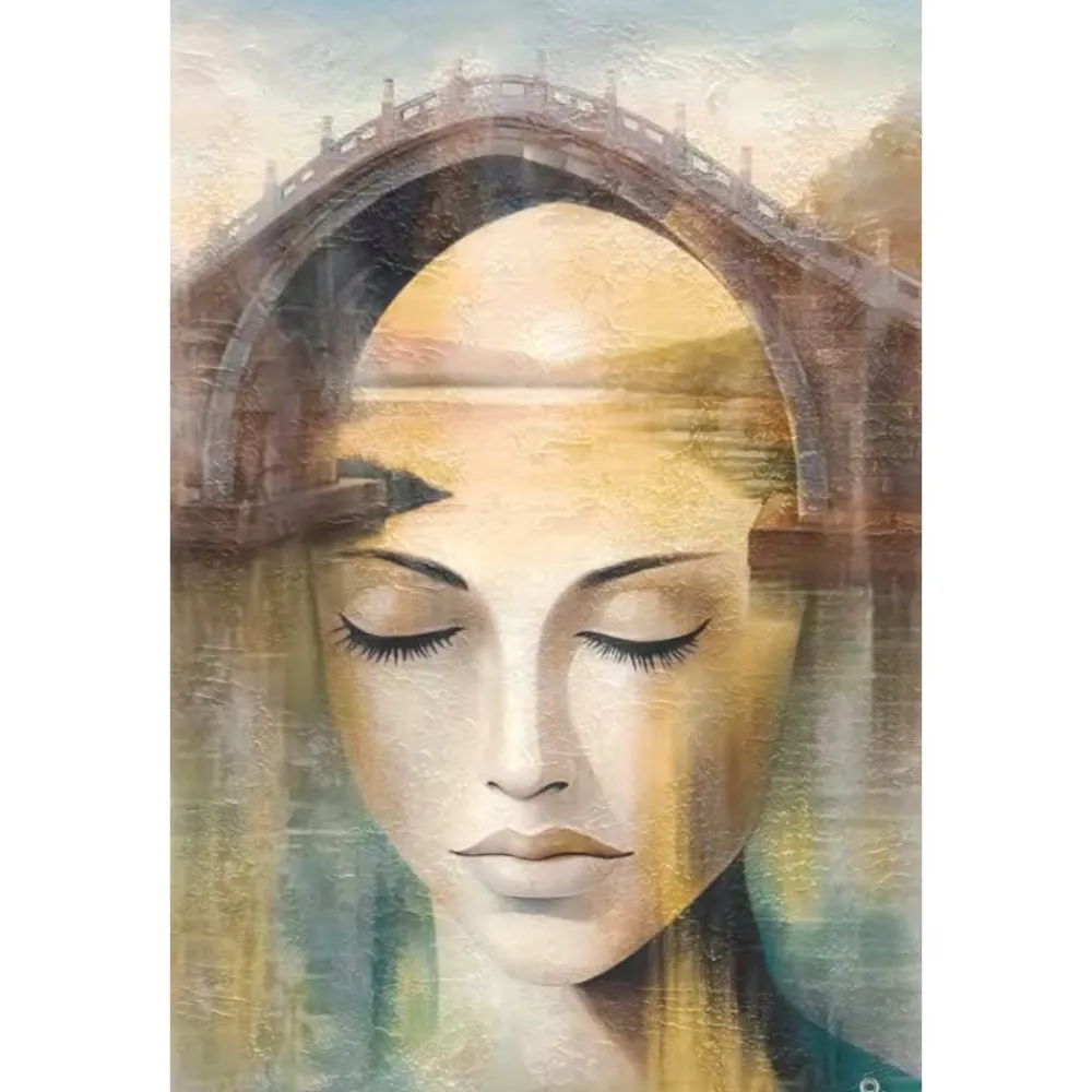 Quadri Moderni-Selezionato da Mazzolaluce Quadro astratto 50x70 anima femminile particolari dorati