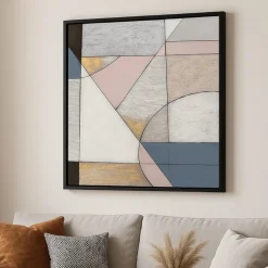 Quadri Moderni-Selezionato da Mazzolaluce Quadro astratto 100x100 cm cornice legno nero per salotto
