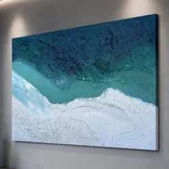 Quadri Moderni-Selezionato da Mazzolaluce Quadro astratto 100x150 cm moderno materico confine acqua