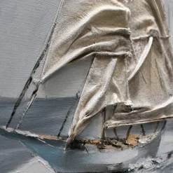 Quadri Moderni-Selezionato da Mazzolaluce Quadro barca a vela a rilievo cornice oro 68x98