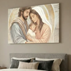 Capezzali-Selezionato da Mazzolaluce Quadro capezzale sacra famiglia custodi del mistero 120x70