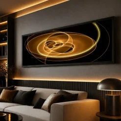 Quadri Moderni-Selezionato da Mazzolaluce Quadro cosmo con luce design moderno 50x150 cm per soggiorno fp