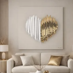 Quadri Moderni-Bongelli Preziosi Quadro 3d cuore stilizzato moderno 50x50