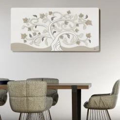 Quadri Moderni-Selezionato da Mazzolaluce Quadro di legno albero della vita 119x59 moderno bianco rovere