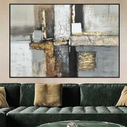 Quadri Moderni-Selezionato da Mazzolaluce Quadro dipinto astratto moderno tela 120x80 cornice nera