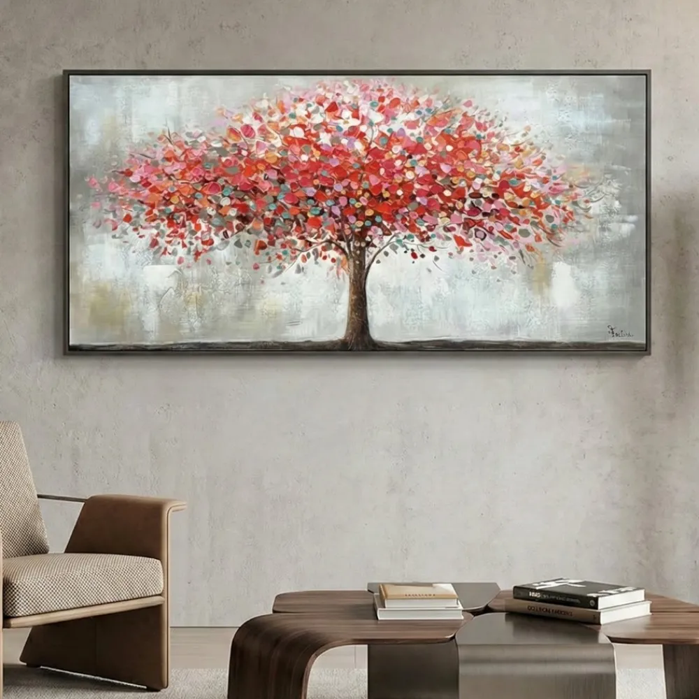 Quadri Moderni-Selezionato da Mazzolaluce Quadro dipinto moderno albero armonia 160x80 per soggiorno