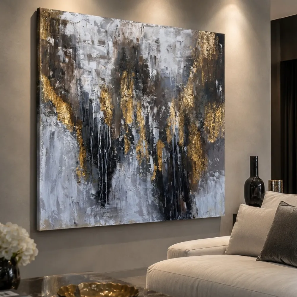Quadri Moderni-Selezionato da Mazzolaluce Quadro materia di luce 120x120 cm astratto moderno dipinto a rilievo
