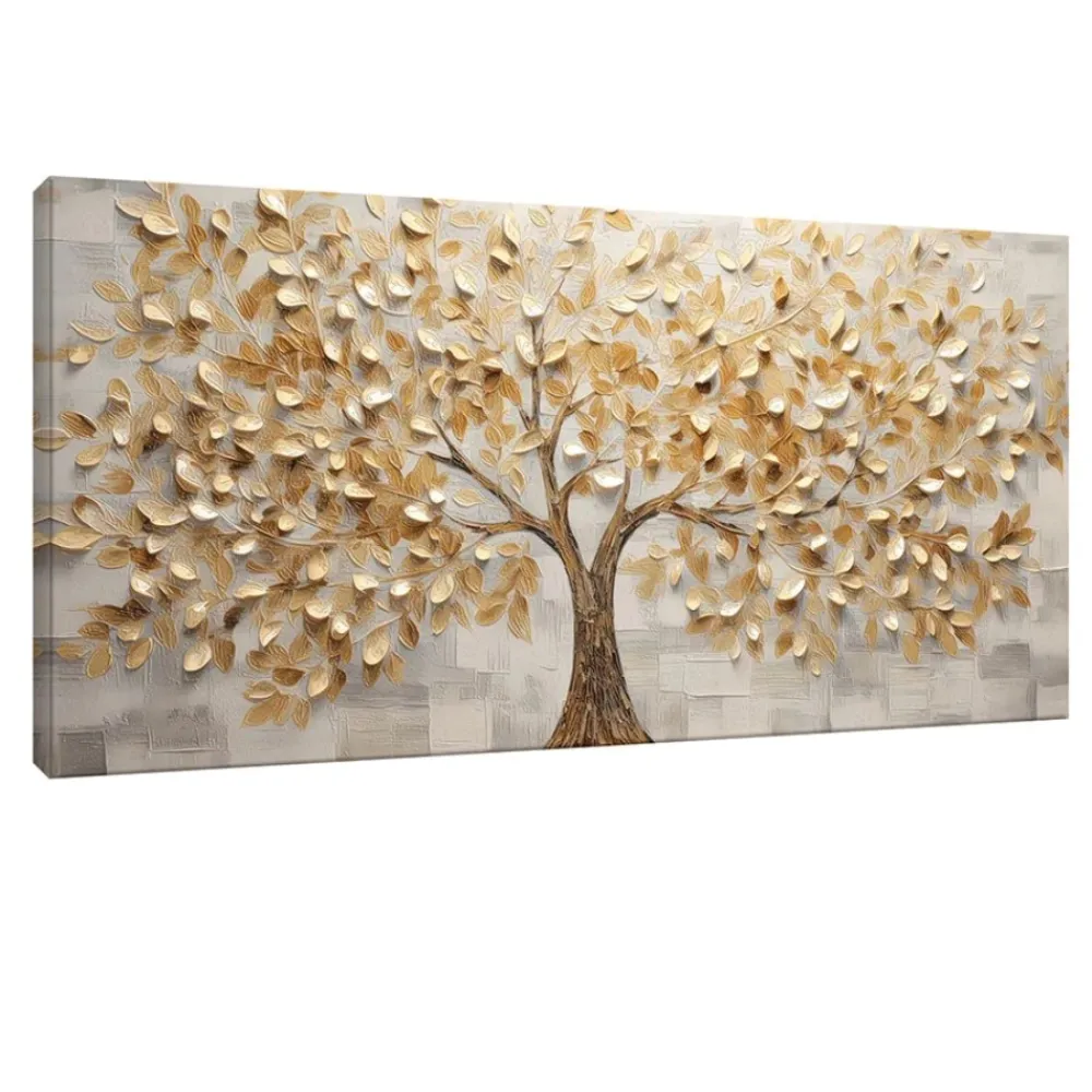 Quadri Moderni-Selezionato da Mazzolaluce Quadro moderno albero della vita 77x143 cm stampa con decoro a rilievo