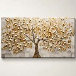 Quadri Moderni-Selezionato da Mazzolaluce Quadro moderno albero della vita 77x143 cm stampa con decoro a rilievo