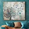 Quadri Moderni-Selezionato da Mazzolaluce Quadro moderno albero incanto con farfalle 120x100 cornice oro