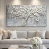 Quadri Moderni-Selezionato da Mazzolaluce Quadro moderno albero in fiore 77x143 cm stampa su tela con decoro a rilievo