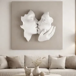 Quadri Moderni-Bongelli Preziosi Quadro moderno 50x50cm scultura volti nocciola