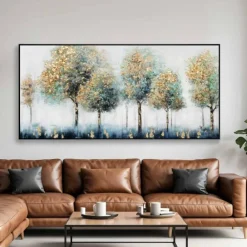Quadri Moderni-Selezionato da Mazzolaluce Quadro moderno con cornice nera 150x70 cm foresta decorata