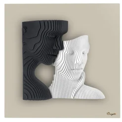 Quadri Moderni-Bongelli Preziosi Quadro moderno coppia stilizzata 50x50 nero nocciola bongeli preziosi